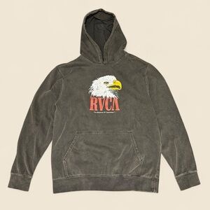 RVCA Eagle Faded Black Hoodie